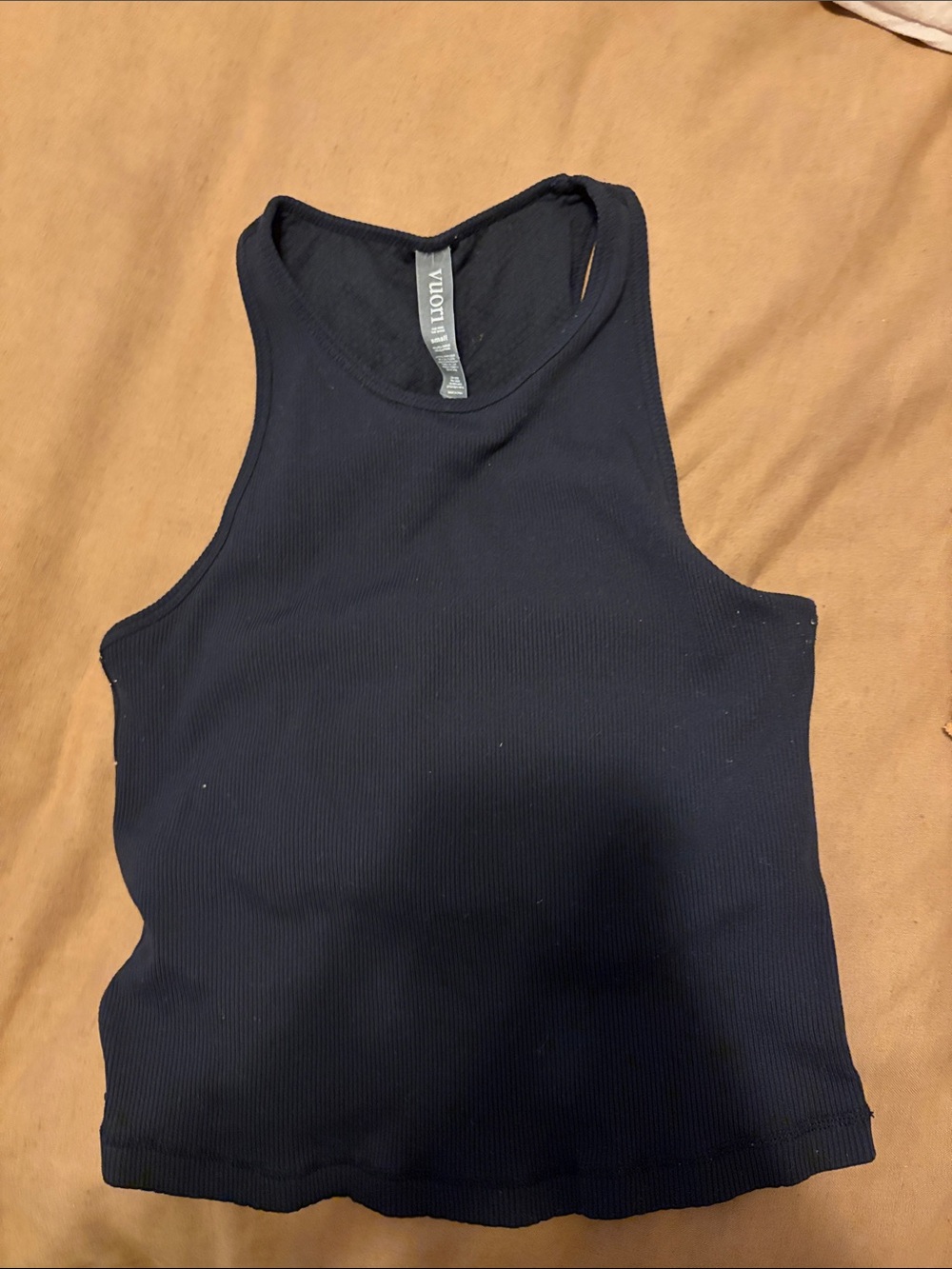 Vuori Navy Ribbed Racerback Tank